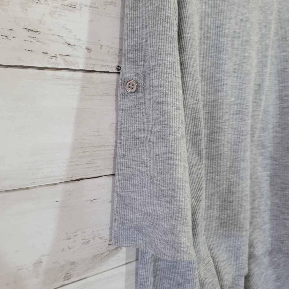 Justice Gray Waterfall Cardigan‎ Roll Tab Sleeve Very Lightweight Size 7